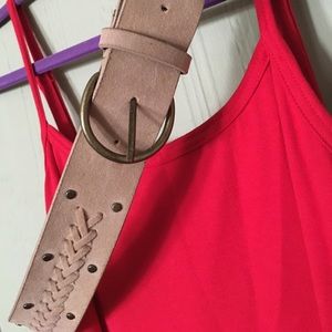 Tan faux suede belt size 0